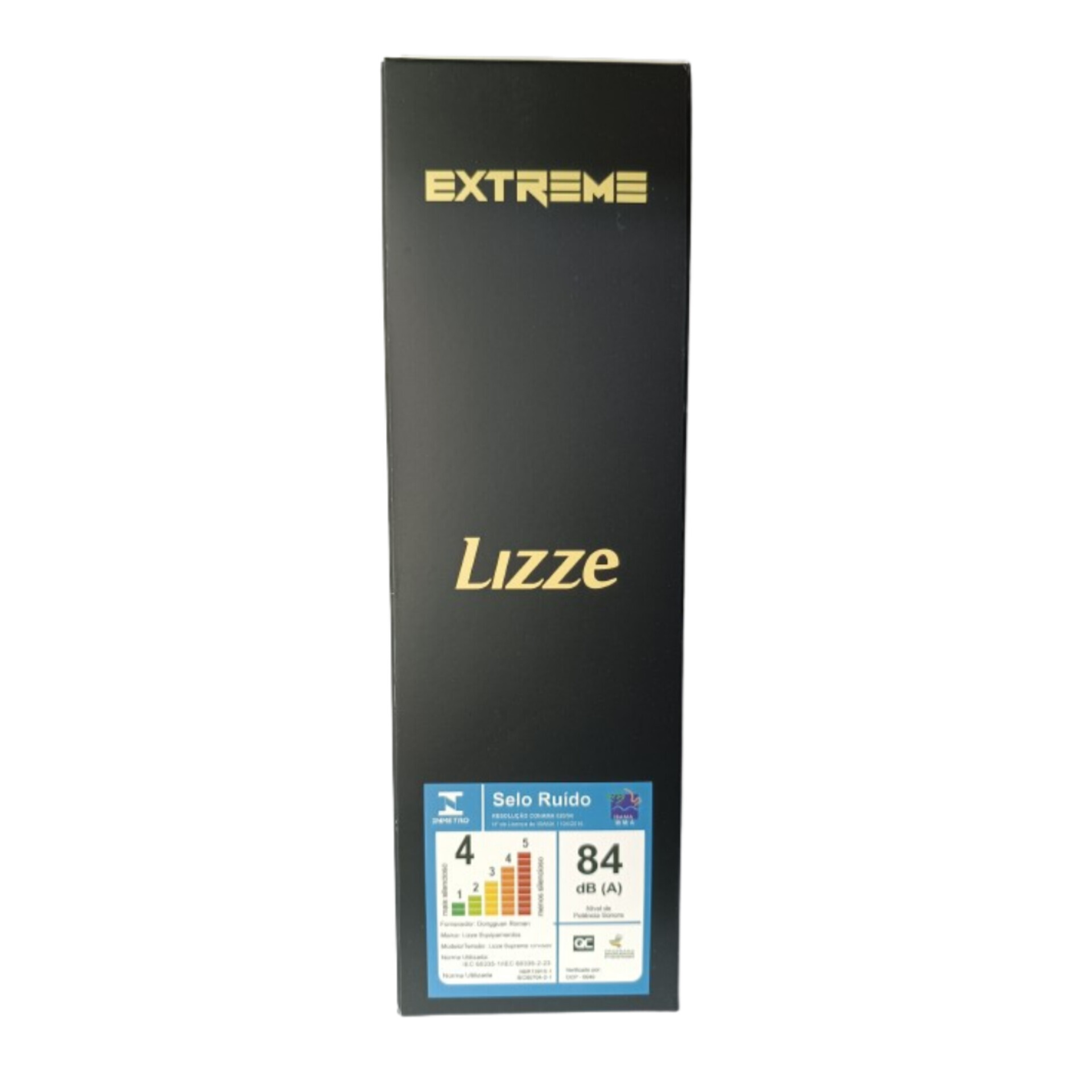  نمای کناری جعبه تصویر سشوار حرفه ای لیز Lizze مدل Extreme اکستریم 2400 وات با بسته بندی اصلی و اورجینال 